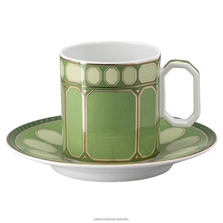 Swarovski signum kaffekopp med fat P28L1729 dekorationer porslin, grön