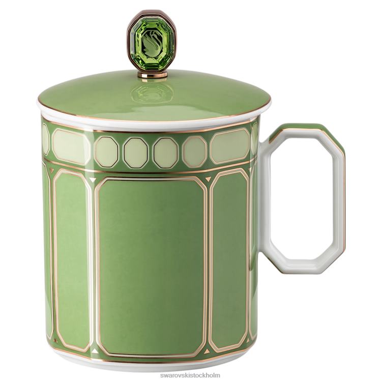Swarovski signummugg med lock P28L1709 dekorationer porslin, grön