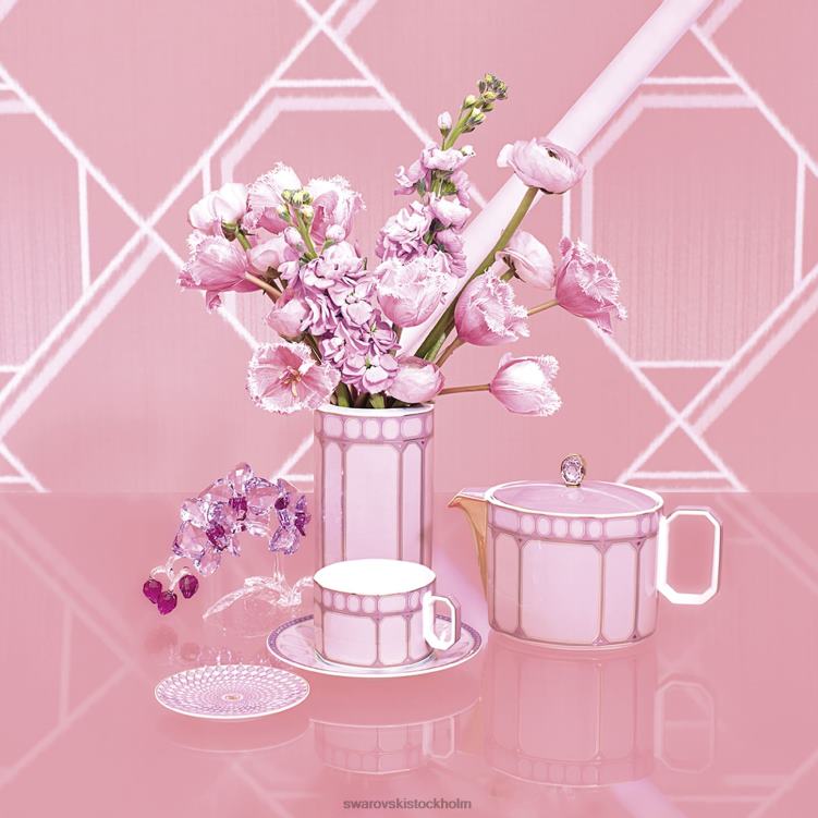Swarovski signummugg med lock P28L1743 dekorationer porslin, rosa