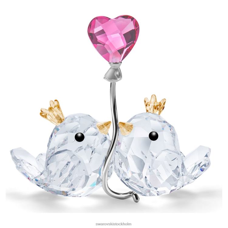 Swarovski älskar fåglar P28L1593 dekorationer rosa hjärta