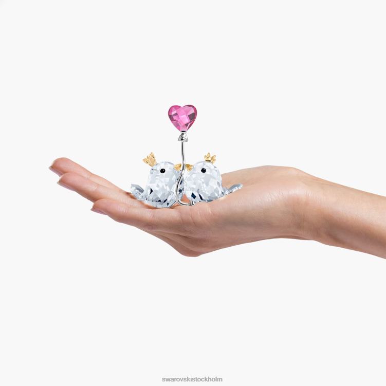 Swarovski älskar fåglar P28L1593 dekorationer rosa hjärta