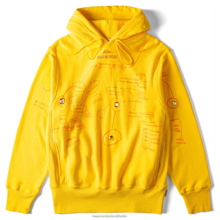 Swarovski färgade föremål hoodie P28L1515 hoodies gul
