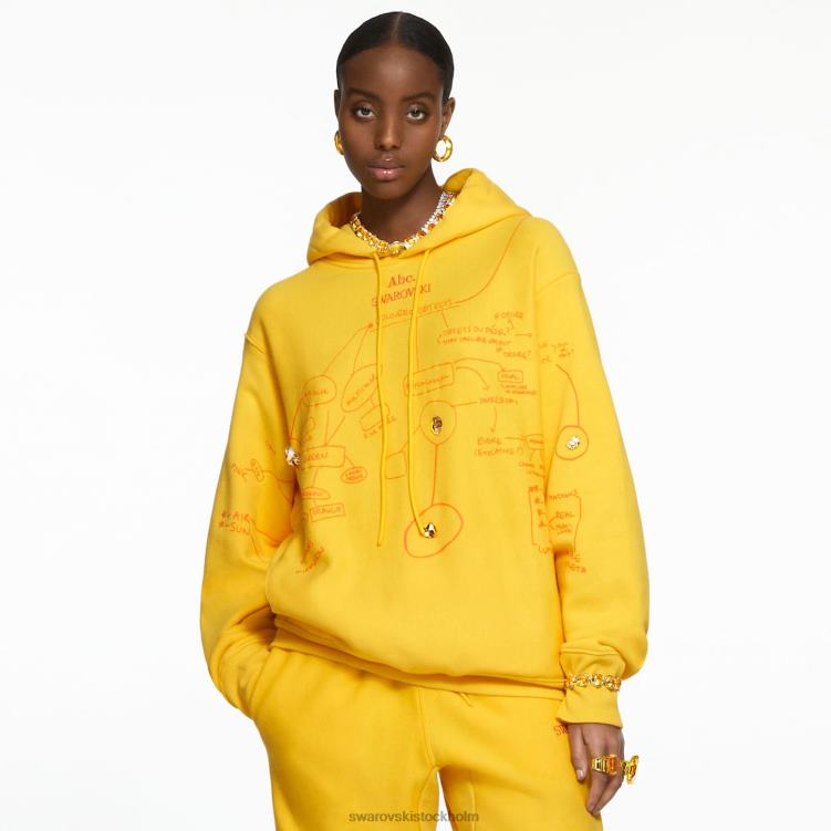 Swarovski färgade föremål hoodie P28L1515 hoodies gul