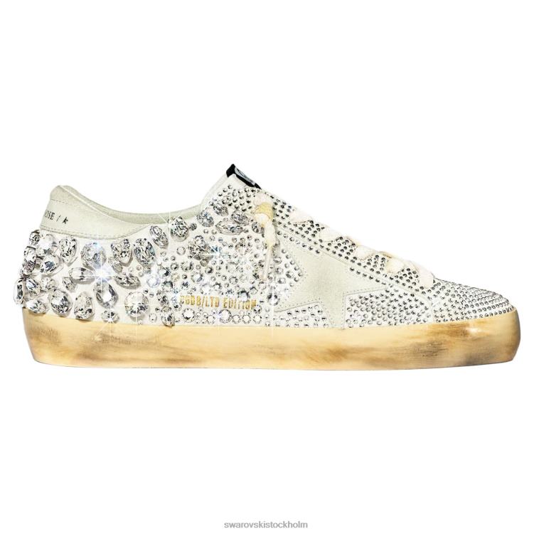 Swarovski golden goose super-star sneakers kvinnor P28L1494 sneakers vit