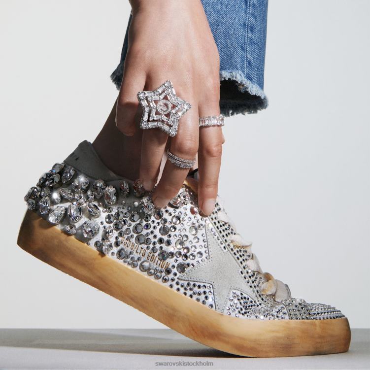 Swarovski golden goose super-star sneakers kvinnor P28L1494 sneakers vit