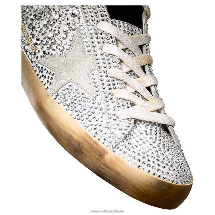 Swarovski golden goose super-star sneakers kvinnor P28L1494 sneakers vit