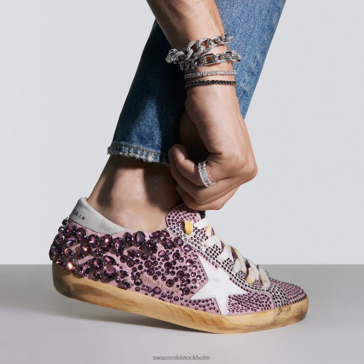Swarovski golden goose super-star sneakers kvinnor P28L1508 sneakers rosa