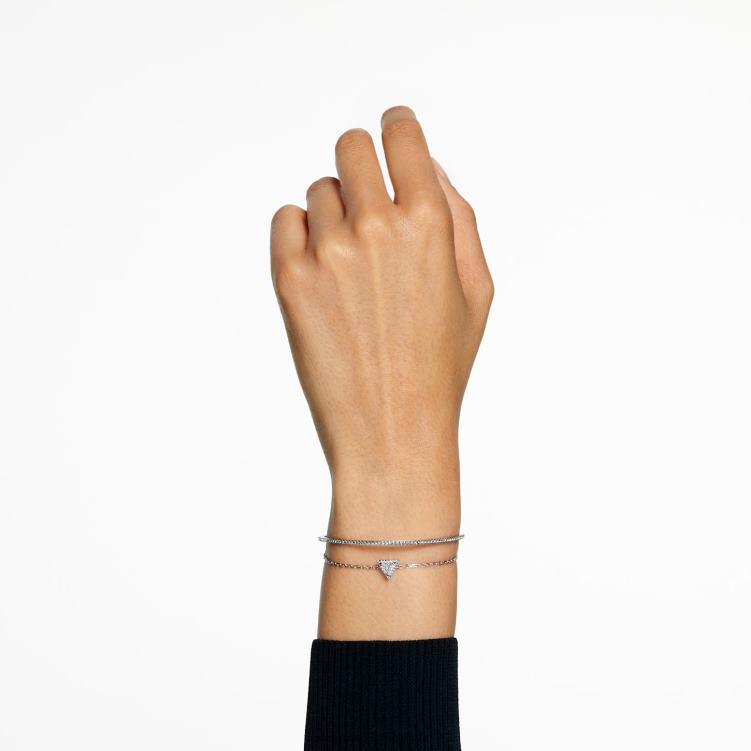 Swarovski Ortyx armband P28L487 Smycken triangelskuren, bana, vit, rodiumpläterad