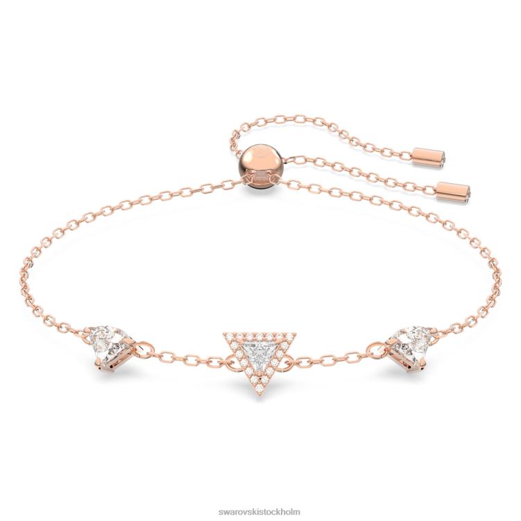 Swarovski Ortyx armband P28L501 Smycken triangelslipad, vit, pläterad i roséguld