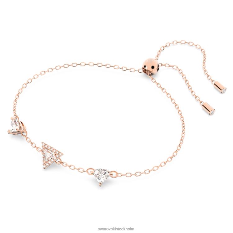Swarovski Ortyx armband P28L501 Smycken triangelslipad, vit, pläterad i roséguld