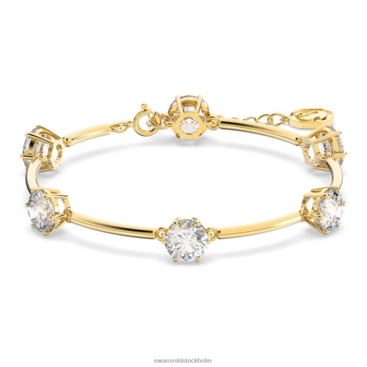 Swarovski constella armband P28L504 Smycken rund skuren, vit, glänsande guldfärgad pläterad