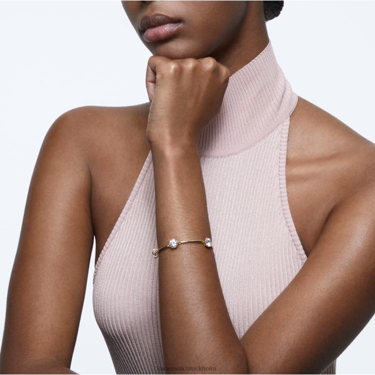 Swarovski constella armband P28L504 Smycken rund skuren, vit, glänsande guldfärgad pläterad