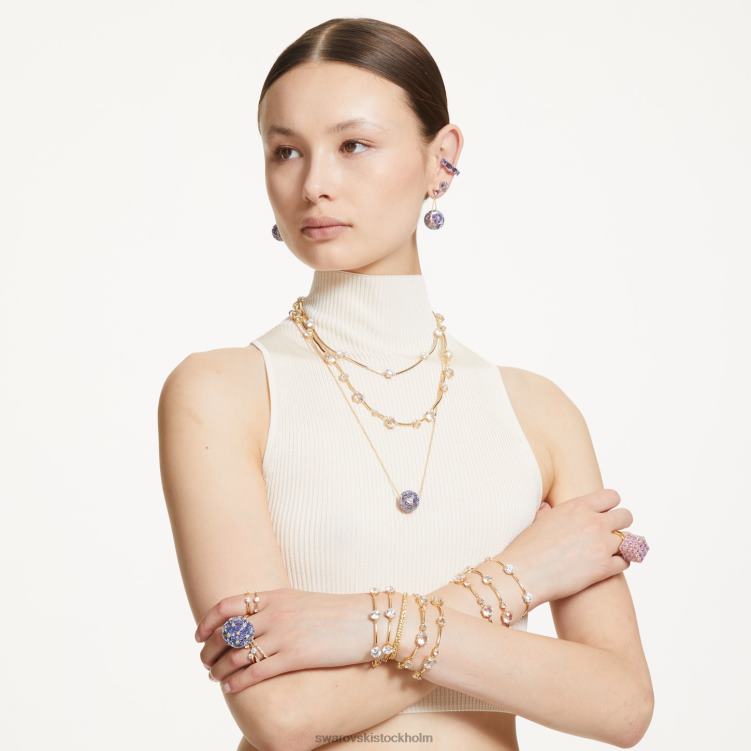 Swarovski constella armband P28L504 Smycken rund skuren, vit, glänsande guldfärgad pläterad