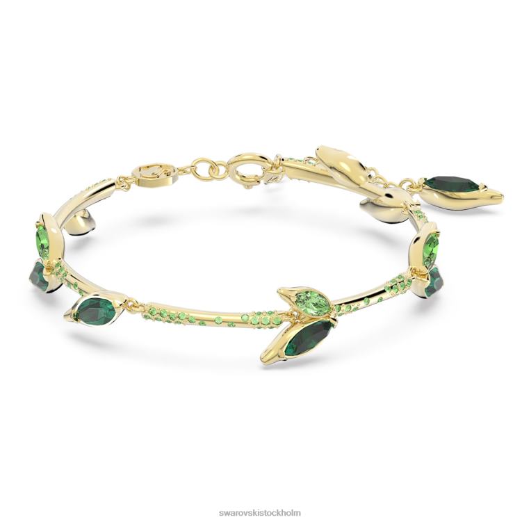 Swarovski dellium armband P28L644 Smycken bambu, grön, guldfärgad