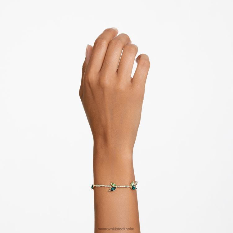 Swarovski dellium armband P28L644 Smycken bambu, grön, guldfärgad