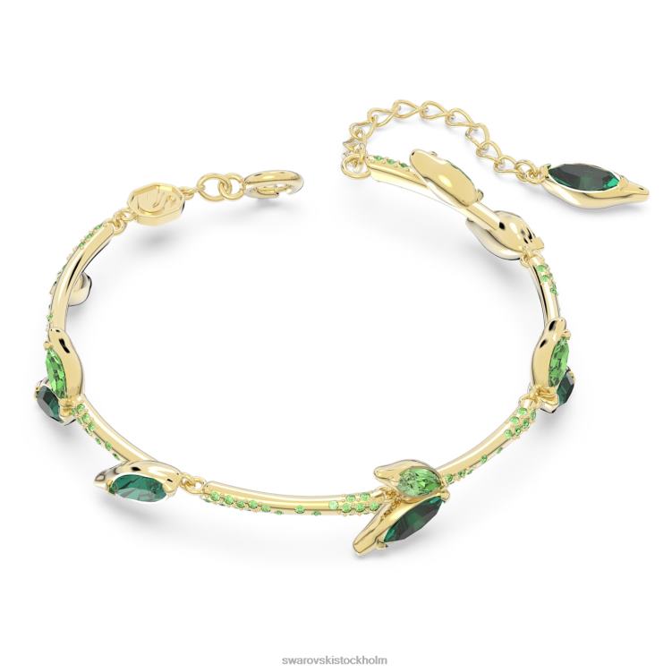 Swarovski dellium armband P28L644 Smycken bambu, grön, guldfärgad