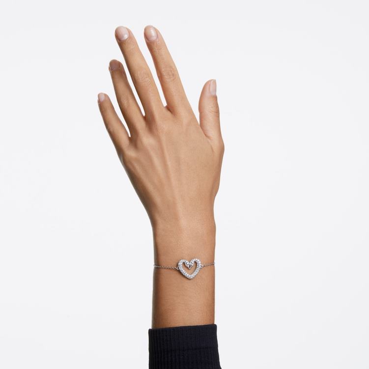 Swarovski ett armband P28L512 Smycken hjärta, vit, rodiumpläterad