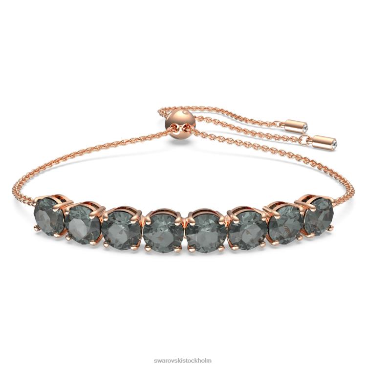 Swarovski exalta armband P28L536 Smycken rund skuren, svart, roséguld pläterad