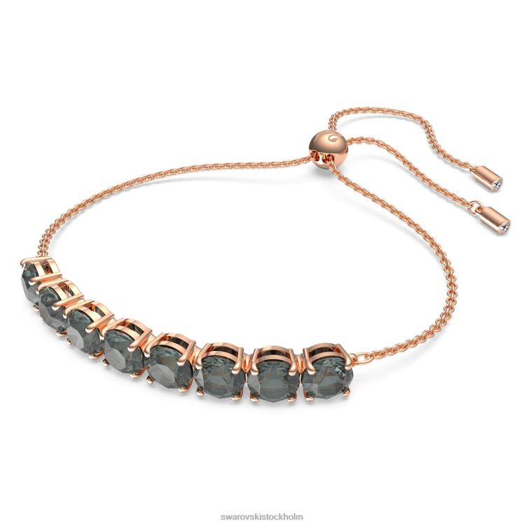 Swarovski exalta armband P28L536 Smycken rund skuren, svart, roséguld pläterad