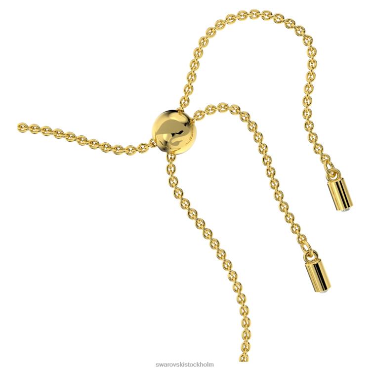 Swarovski exalta armband P28L537 Smycken rund skärning, grön, guldfärgad