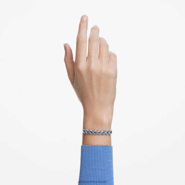Swarovski exalta armband P28L539 Smycken rund skuren, blå, rodiumpläterad