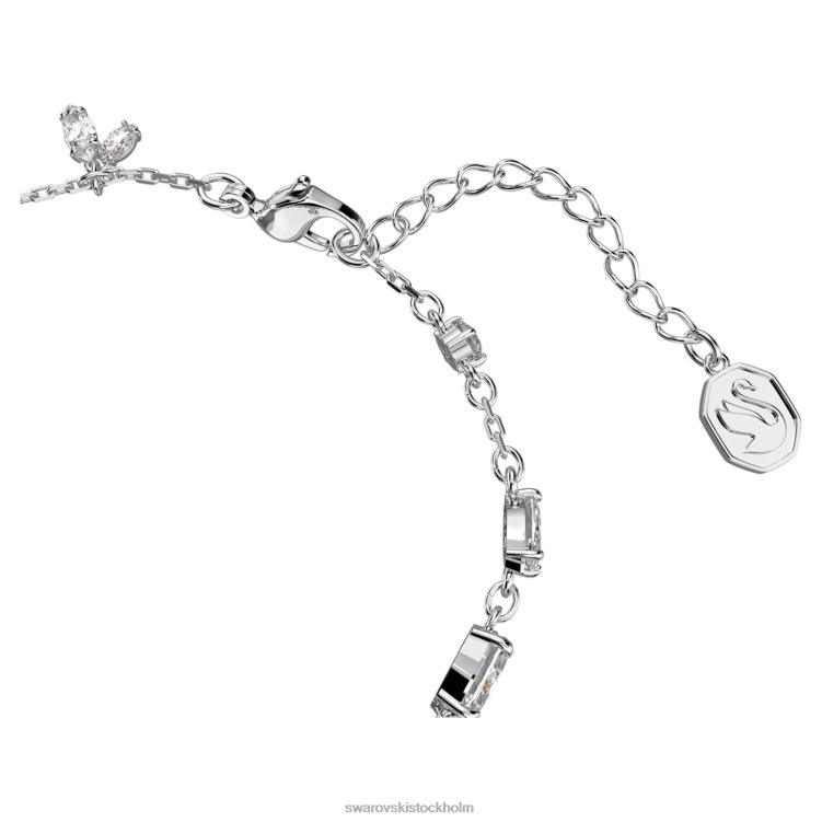 Swarovski gema armband P28L476 Smycken blandade snitt, blomma, vit, rodiumpläterad