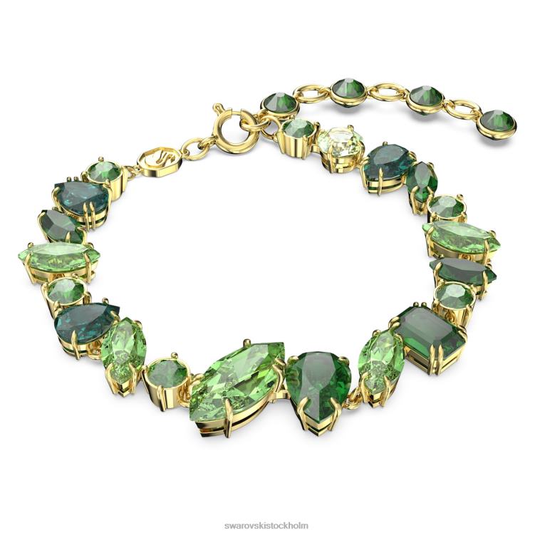 Swarovski gema armband P28L534 Smycken blandade snitt, grön, guldfärgad