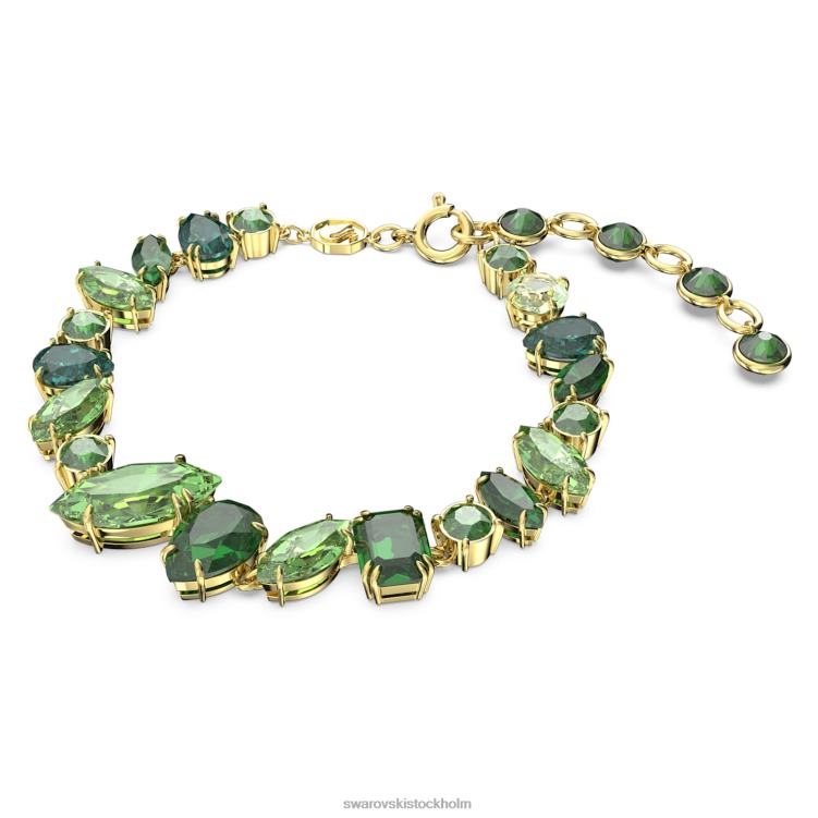 Swarovski gema armband P28L534 Smycken blandade snitt, grön, guldfärgad