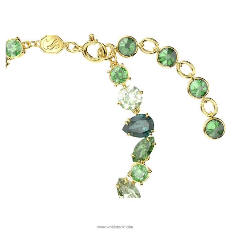 Swarovski gema armband P28L534 Smycken blandade snitt, grön, guldfärgad