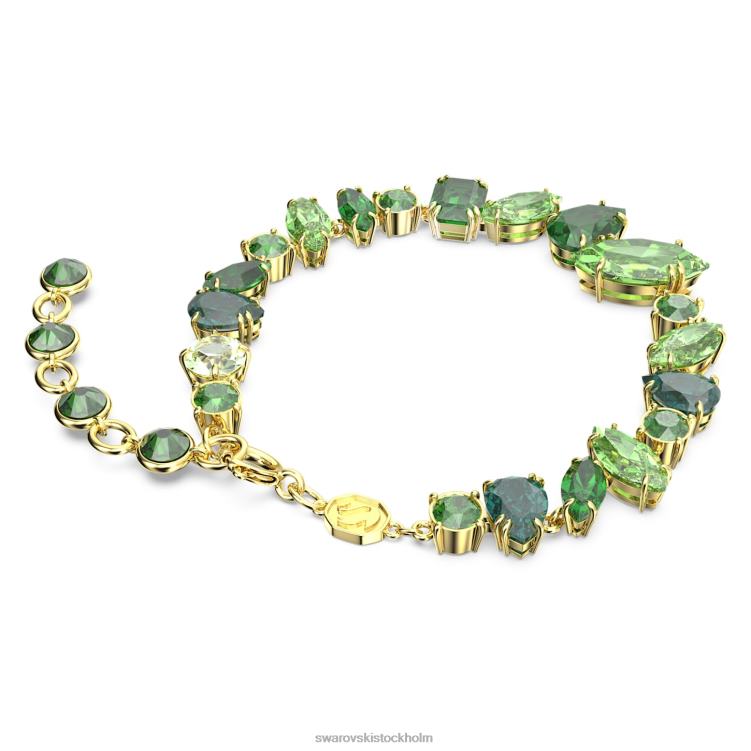 Swarovski gema armband P28L534 Smycken blandade snitt, grön, guldfärgad