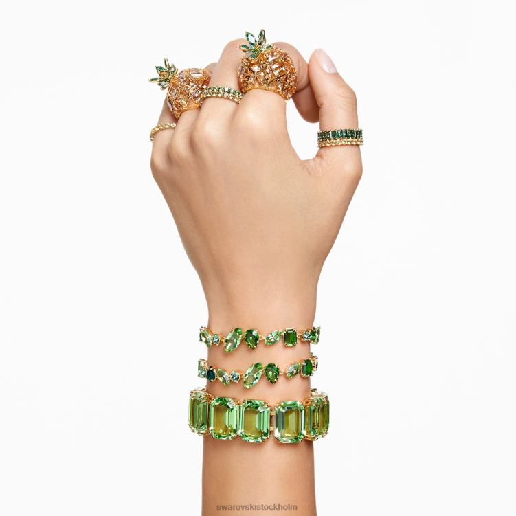 Swarovski gema armband P28L534 Smycken blandade snitt, grön, guldfärgad