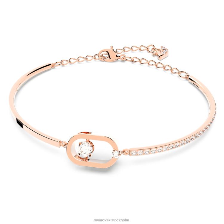 Swarovski glittrande dansarmband P28L614 Smycken rund skuren, oval form, vit, roséguld pläterad