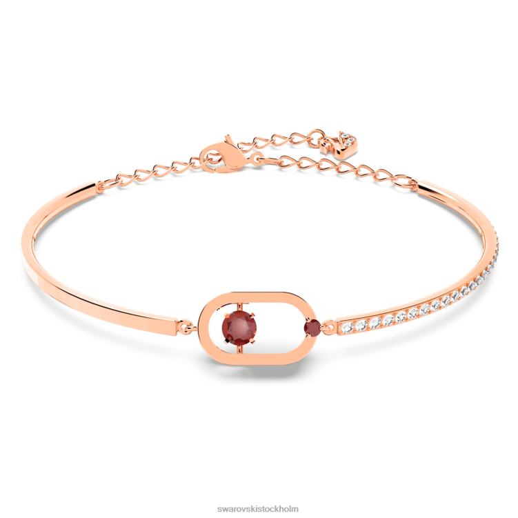 Swarovski glittrande dansarmband P28L640 Smycken rund skuren, oval form, röd, roséguld pläterad