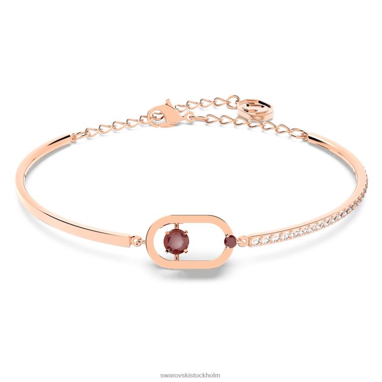Swarovski glittrande dansarmband P28L647 Smycken rund skuren, oval form, röd, roséguld pläterad