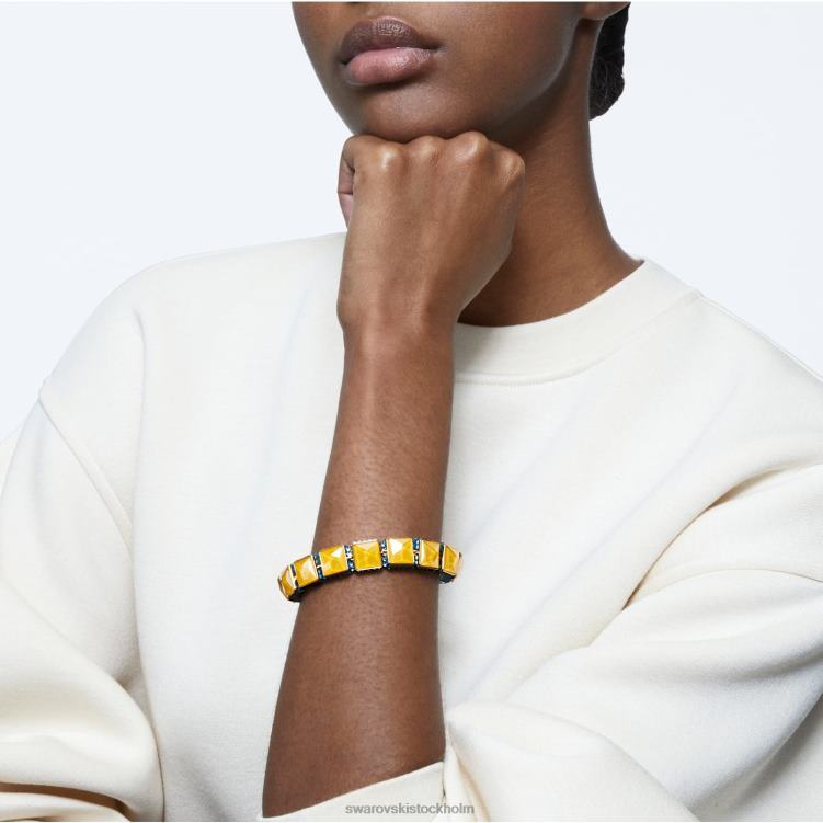 Swarovski orbita armband P28L541 Smycken magnetisk stängning, fyrkantsskuren, flerfärgad, rodiumpläterad