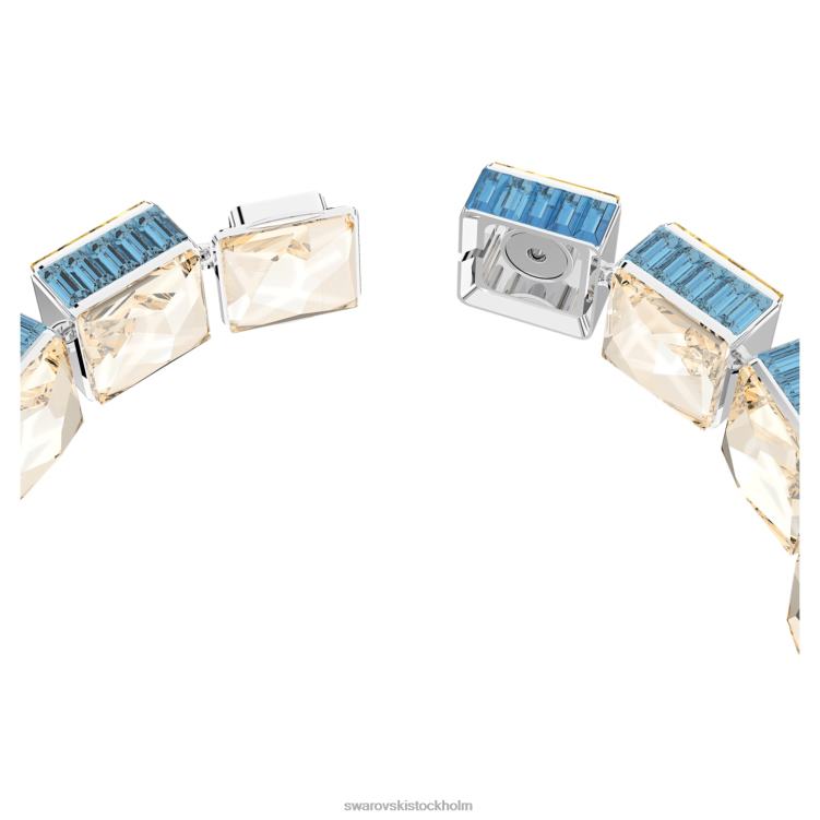 Swarovski orbita armband P28L541 Smycken magnetisk stängning, fyrkantsskuren, flerfärgad, rodiumpläterad