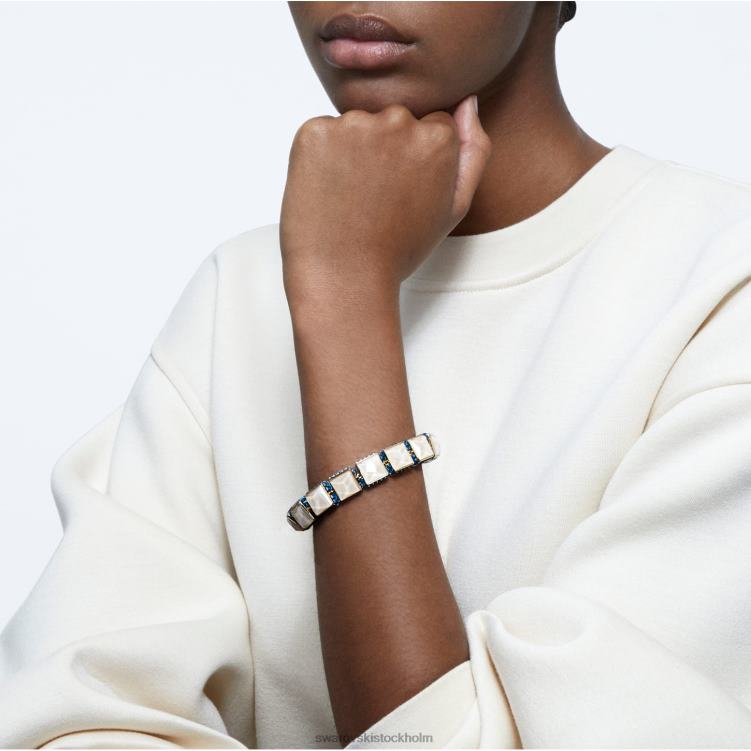 Swarovski orbita armband P28L541 Smycken magnetisk stängning, fyrkantsskuren, flerfärgad, rodiumpläterad