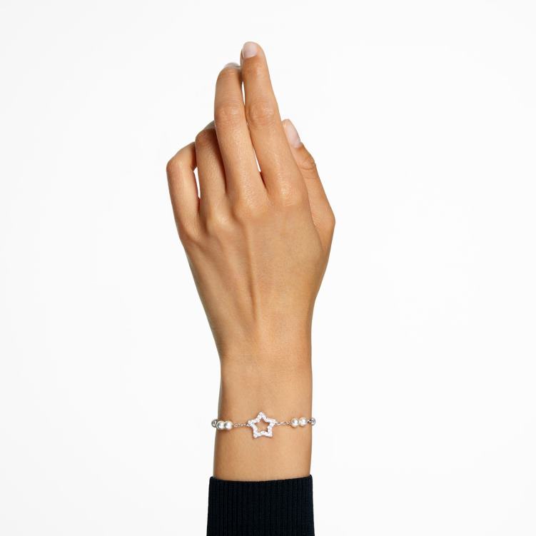 Swarovski stella armband P28L507 Smycken bana, stjärna, vit, rodiumpläterad