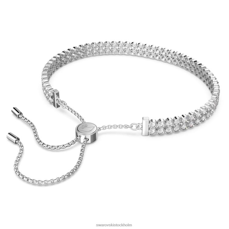 Swarovski subtilt armband P28L474 Smycken rund skuren, vit, rodiumpläterad