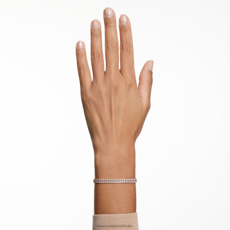 Swarovski subtilt armband P28L475 Smycken rund skuren, vit, roséguld pläterad