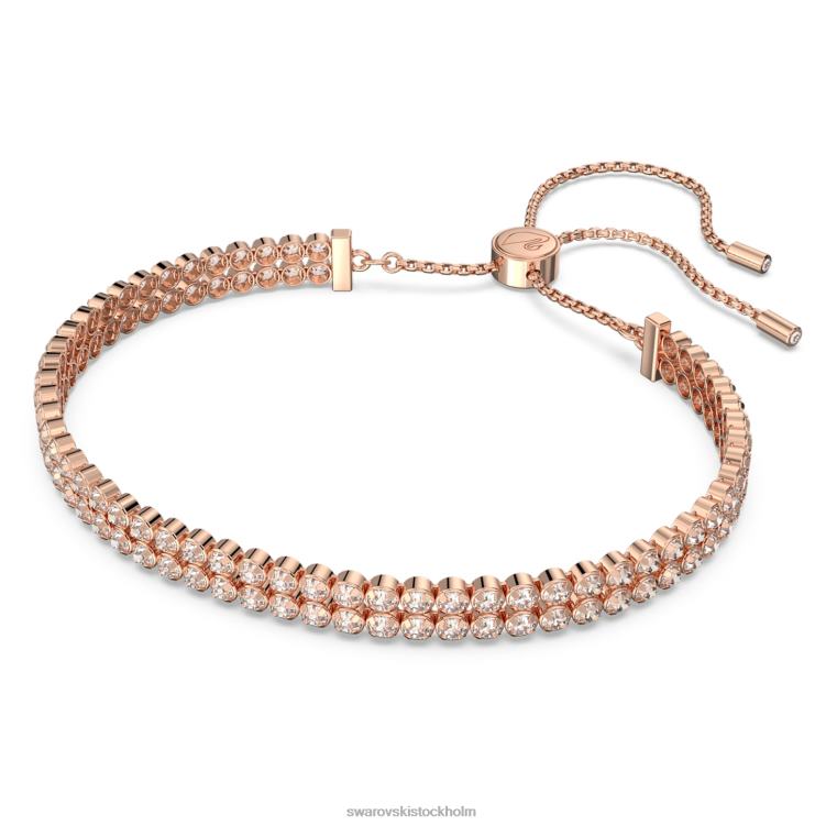 Swarovski subtilt armband P28L475 Smycken rund skuren, vit, roséguld pläterad