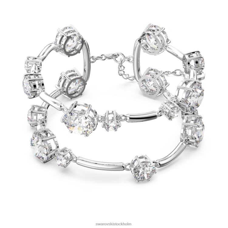 Swarovski Constella dubbel armring P28L612 Smycken rund skuren, vit, rodiumpläterad