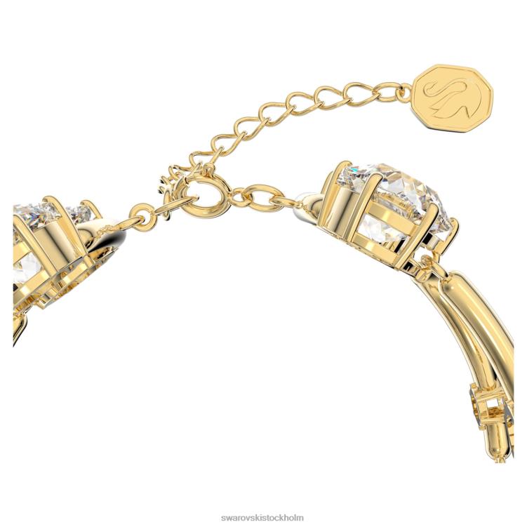 Swarovski Constella dubbel armring P28L625 Smycken rund skuren, vit, guldfärgad
