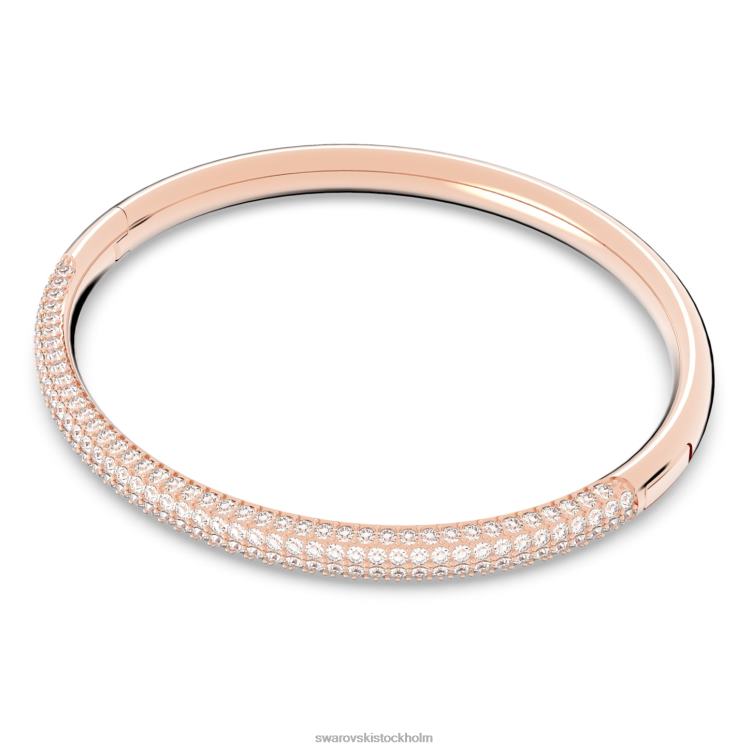 Swarovski armring av sten P28L599 Smycken vit finish i roséguld