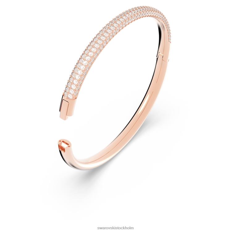 Swarovski armring av sten P28L599 Smycken vit finish i roséguld