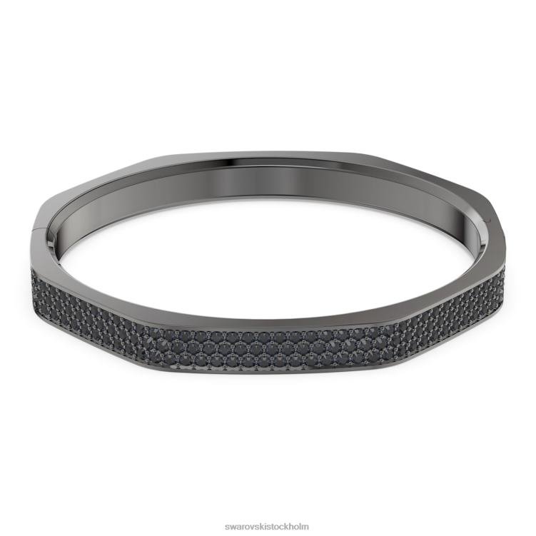 Swarovski dextera armring P28L600 Smycken oktagonform, svart, ruteniumpläterad