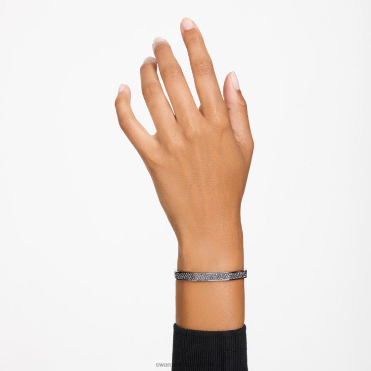 Swarovski dextera armring P28L600 Smycken oktagonform, svart, ruteniumpläterad