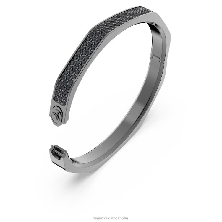 Swarovski dextera armring P28L600 Smycken oktagonform, svart, ruteniumpläterad
