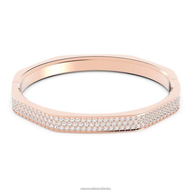 Swarovski dextera armring P28L602 Smycken oktagonform, vit, roséguld pläterad