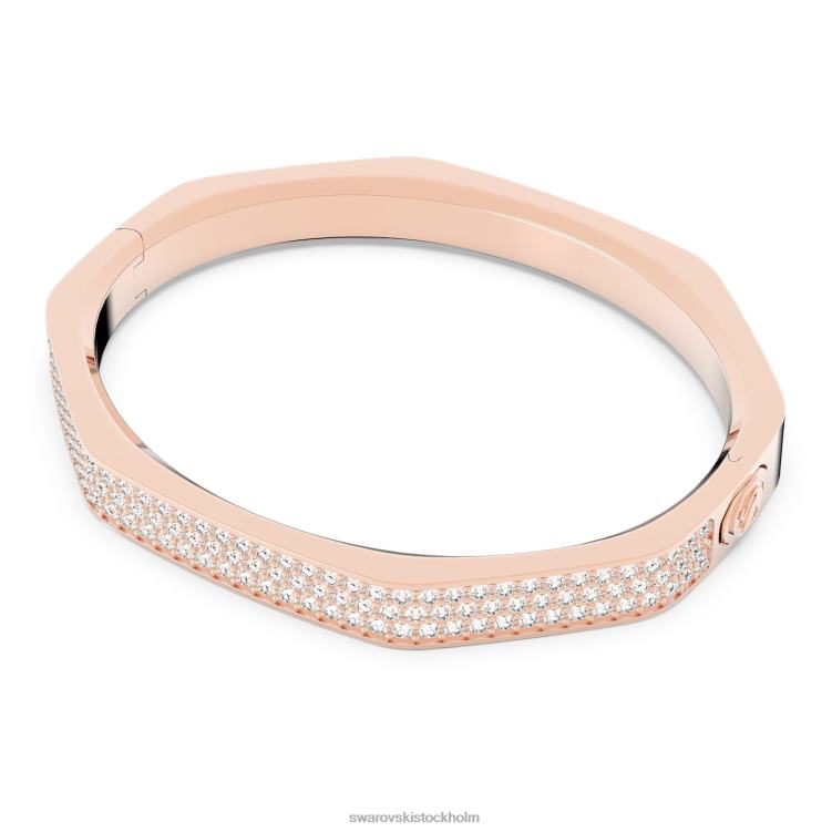 Swarovski dextera armring P28L602 Smycken oktagonform, vit, roséguld pläterad